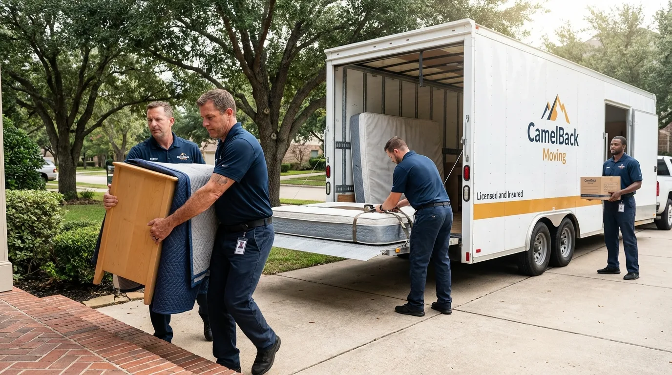 Crew loading residential truck for cross-state move from Hickman, KY