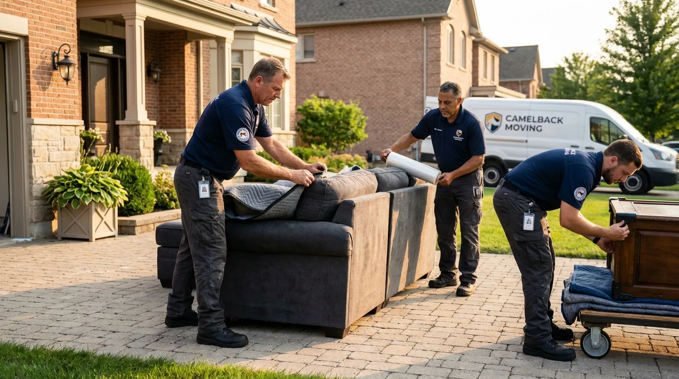 Large estate moving crew wrapping furniture in Hickman, KY